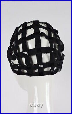 Antique Flapper 1920s Gothic Caged Skull Cap For Dress W Mylar Spangles