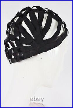 Antique Flapper 1920s Gothic Caged Skull Cap For Dress W Mylar Spangles