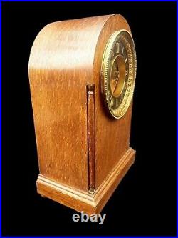 Antique French Clock Large Oak Gong Striking Brocot Movement Mantel Clock c1870
