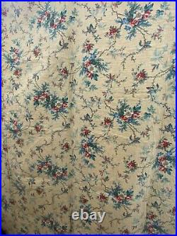 Antique French Provencial Pique Floral Fabric Stripe Double-sided quilt