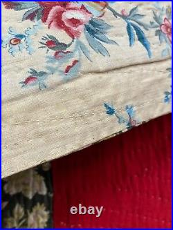 Antique French Provencial Pique Floral Fabric Stripe Double-sided quilt
