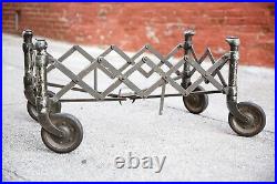 Antique Funeral Folding Cart Trolley Coffin Stand Casket coffee table industrial