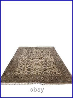 Antique Hand-Knotted Carpet 10 x 7.8 Foot Wool Area Rug Carpet 121 x 94