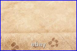 Antique Indian Beige and Chocolate Brown Handwoven Wool Rug BB6616