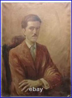 Antique Master Painter Signed 1958 Amazing Portrait / Oil Canvas Painting