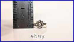 Antique Original 18k Gold Victorian Natural Rose Cut Diamond Decorated Ring