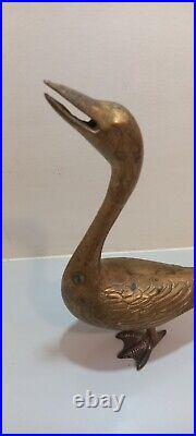Antique Original Brass Animal Swan Vintage Handcrafted collectible NH1397