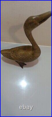 Antique Original Brass Animal Swan Vintage Handcrafted collectible NH1397