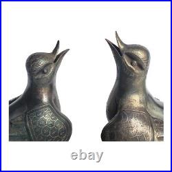 Antique Pair of Brass Birds Sculptures made in Europe for yard/garden decoratio