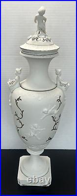 Antique Parian Bisque Urn Vase Putti Cherub Angel Figural French AS IS