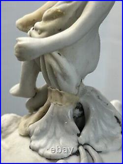 Antique Parian Bisque Urn Vase Putti Cherub Angel Figural French AS IS