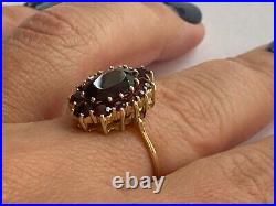 Antique Rare Imperial Rus era Faberge IP 56 14k Gold Garnet Ladies Ring with Box