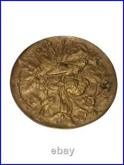 Antique Rare Original W H Jackson Brass / Bronze Birds On Branch Cast Signed