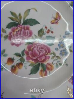Antique Royal Crown Derby Derby Days Set 4 Ruffle Dinner Plate Plates
