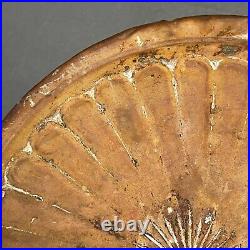Antique Tiger Oak & Brass Umbrella Stand Vintage Arts & Crafts Mission Primitive