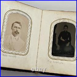 Antique Tintype CDV Photograph Album 16 CDV 17 Tintype Lot Affectionate Men ID