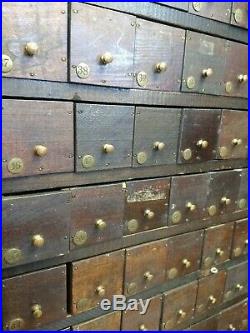 Antique Vintage 114 Drawer Apothecary Cabinet Cupboard / Bank of Drawers 114