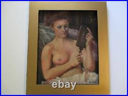 Antique Vintage American Impressionist Painting Nude Woman Female Model
