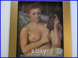 Antique Vintage American Impressionist Painting Nude Woman Female Model