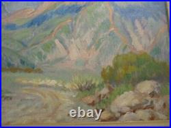 Antique Vintage American Plein Air Landscape Mountain View Listed Impressionist