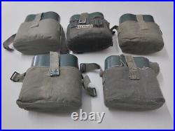 Antique Vintage Army Military Water Bottles Set 5 With Cover Rare Collectible