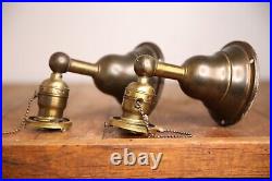 Antique Vintage Art Deco Light WALL SCONCE Light Fixtures brass lamps no shades
