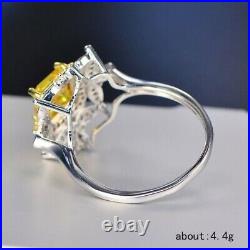 Antique Vintage Cushion Cut Yellow 2.50Ct Lab Created Engagement Wedding Ring