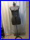 Antique-Vintage-Dress-Form-Sewing-Mannequin-Adjustable-Woman-Gray-Fabric-WithStand-01-rqd