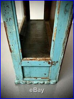 Antique Vintage Indian Art Deco Display Bathroom Cabinet. Baby Blue, Vanilla