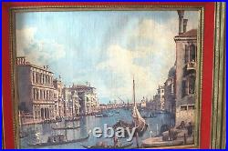 Antique Vintage Italian Scene Oil On Black Valvet / ORIGINAL Paintings Lot of 2