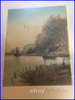 Antique Vintage Martin Pradier colour etching, signed in pencil