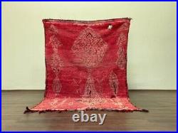 Antique Vintage Moroccan Handmade Rug 3'3x65ft Traditional Berber Red Wool Rug