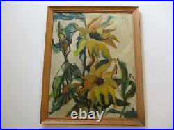 Antique Vintage Painting Impressionism American Wpa Style Flower Impressionist