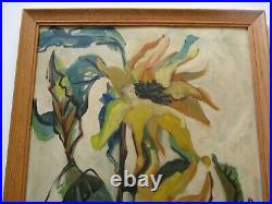 Antique Vintage Painting Impressionism American Wpa Style Flower Impressionist