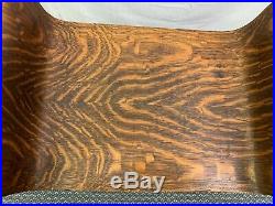 Antique Vintage Quartered Tiger Oak Wood Vanity Bench