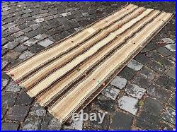 Antique Vintage Rug Handwoven Ghazni Wool Carpet Brown Color Kilim 2X6 ft