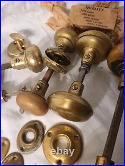 Antique Vintage Victorian Brass Door Knobs Hardware Plate Locks Parts