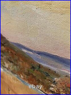 Antique/? Vintage oil on canvas painting, signed by Hill Landscape seen manhunt