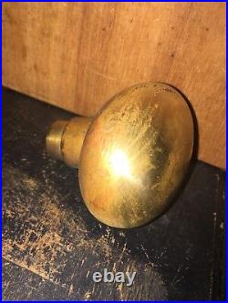 Antique knob cabinet Drawer pull brass tarnish spots vintage Salvage