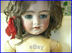 Antique large Simon & Halbig Bisque Doll 36. UNUSUAL SIZE has pull string