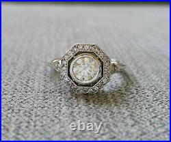 Art Deco 3.50 Ct Round Cut Diamond 925 Silver Antique Vintage Engagement Ring