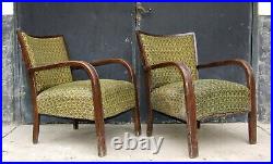Art Deco Armchairs. Club Cocktail Chairs. For Repair. Halabala Vintage Antique