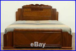 Art Deco Waterfall 1930's Vintage 4 Pc. Bedroom Set, King Size Bed #32673