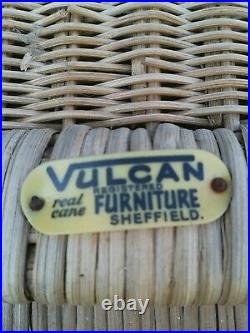 Bamboo Rattan Cane Reclining Sun Lounger Steamer Chair Vintage Retro