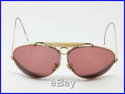Bausch & Lomb B&L Ray Ban Bullet Hole Aviator Sunglasses 1/10 12K GF Gold 58mm