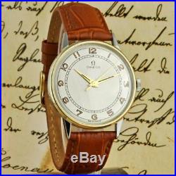 Beautiful Original Omega Swiss Gold Plated Manual Wind Vintage 1947' Gents Watch