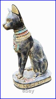Blue Egyptian Cat BASTET GODDESS of Protection with the Scarab and the wings