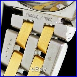 Breitling Chronomat Watch D13048 Blue Dial Stainless & Gold Pilot Band Bracelet