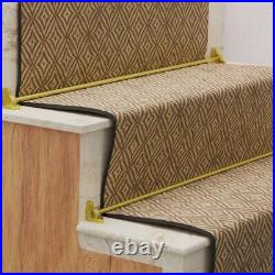 Bright Brass Stair Carpet Rod with Brackets 39 5/8 Inch, 1/2 Inch Dia