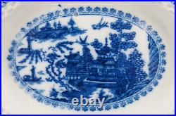 British Willow Nankin Pattern Blue & White Pearlware Chestnut Basket Tray C. 1795